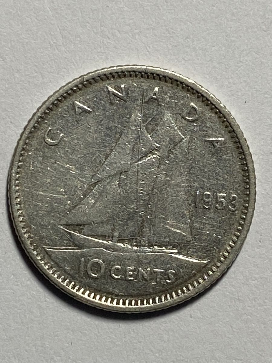 Toutes les monnaies: Canada - 10 centimes - 1953 - AG  – D'occasion à Payerne par Mike1682