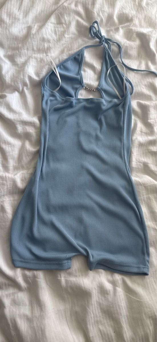 Shein Tute: Sommerlicher, hellblauer Playsuit mit Kettendetails, S – Usato da Kappel SO venduto da fus_5ynp 1