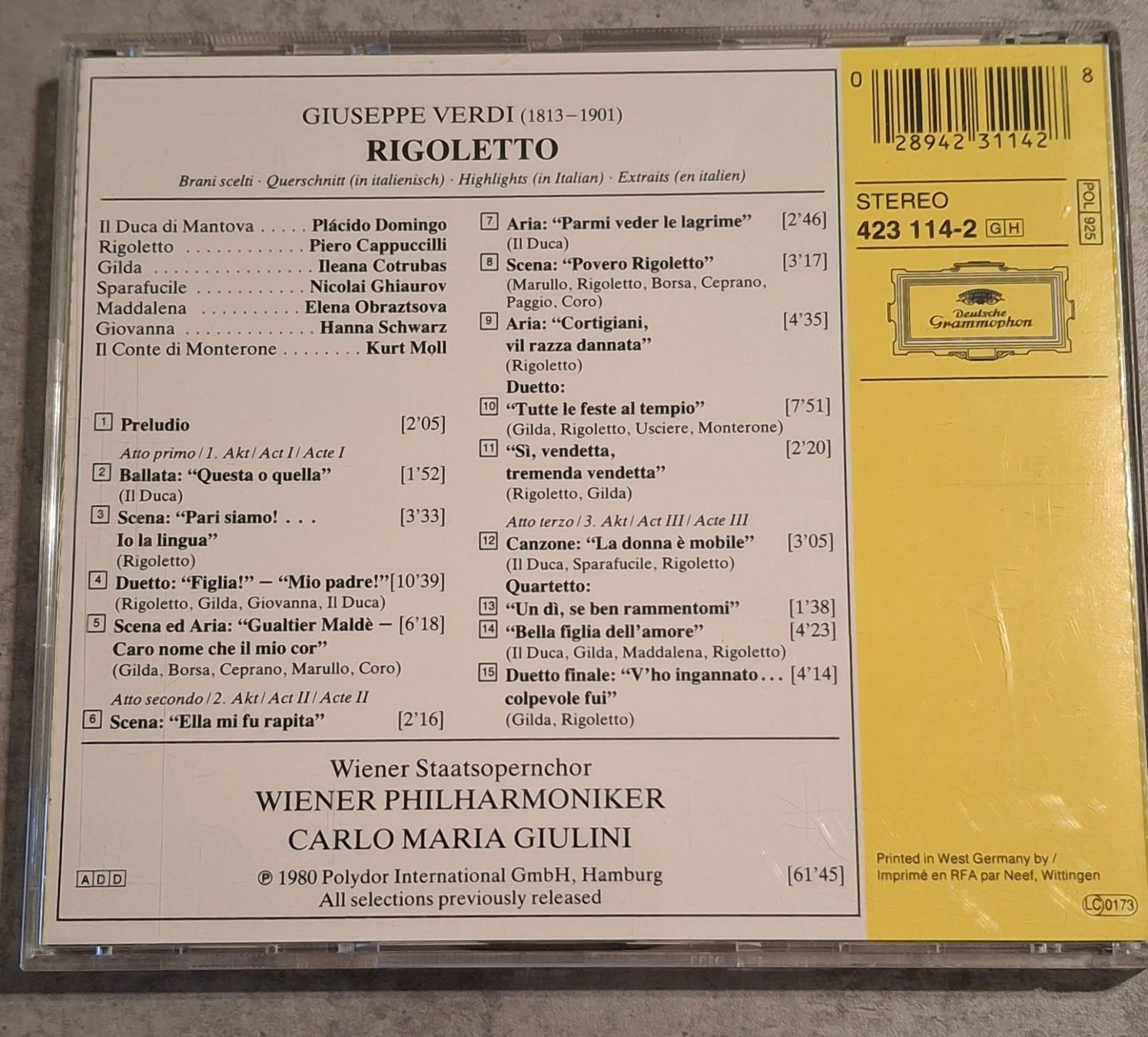 CD: Giuseppe Verdi - Rigoletto – Usato da Reinach BL venduto da Chela04 1