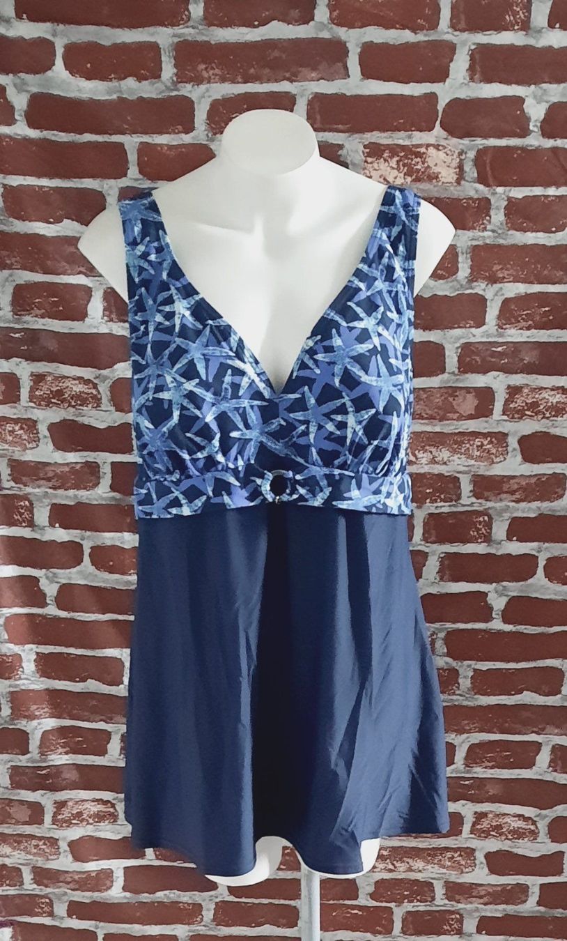 Costumi da bagno & Bikini: ULLA POPKEN Badekleid, Seesternmuster, Softcup Dunkelblau 50 – Nuovo (secondo la descrizione) da Seuzach venduto da VT-Collections2 4