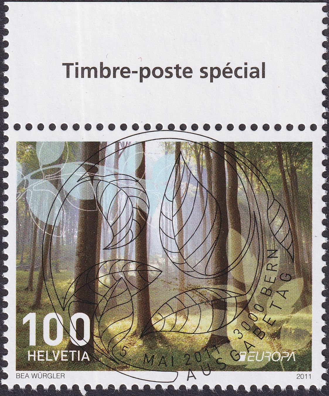 Tutti i francobolli: 2011, Nr.1395 "Wälder" mit Ersttags-Voll-Stempel +TAB. – Usato da Sursee venduto da Luzernerraute