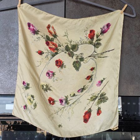 🐸 FOULARD 🇨🇭 100% SEIDE HANDBEMALT IN DER SCHWEIZ