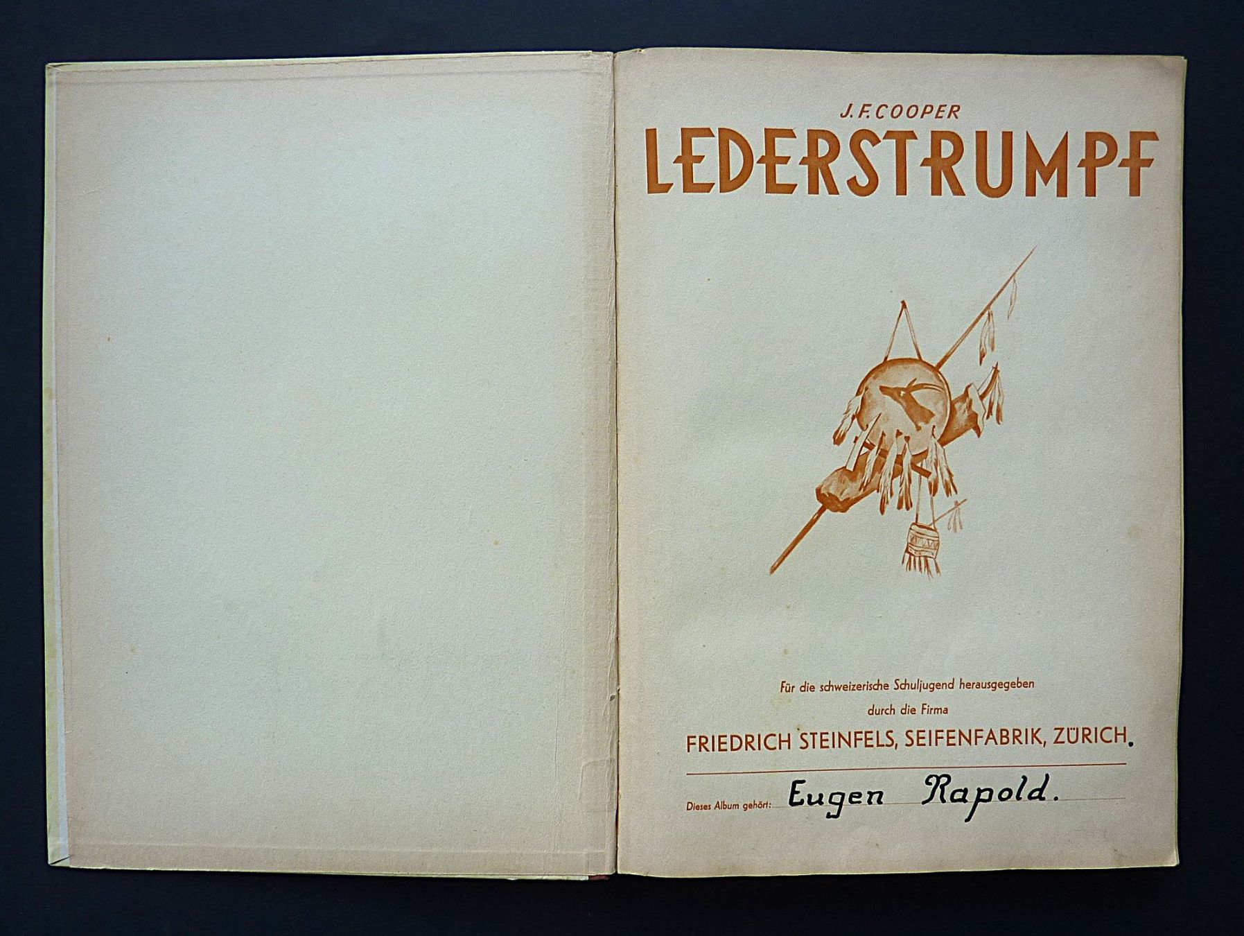 Libri: Lederstrumpf  von J.F.Cooper,  Fr. 78.-- – Usato da Zürich venduto da Aetna14 1