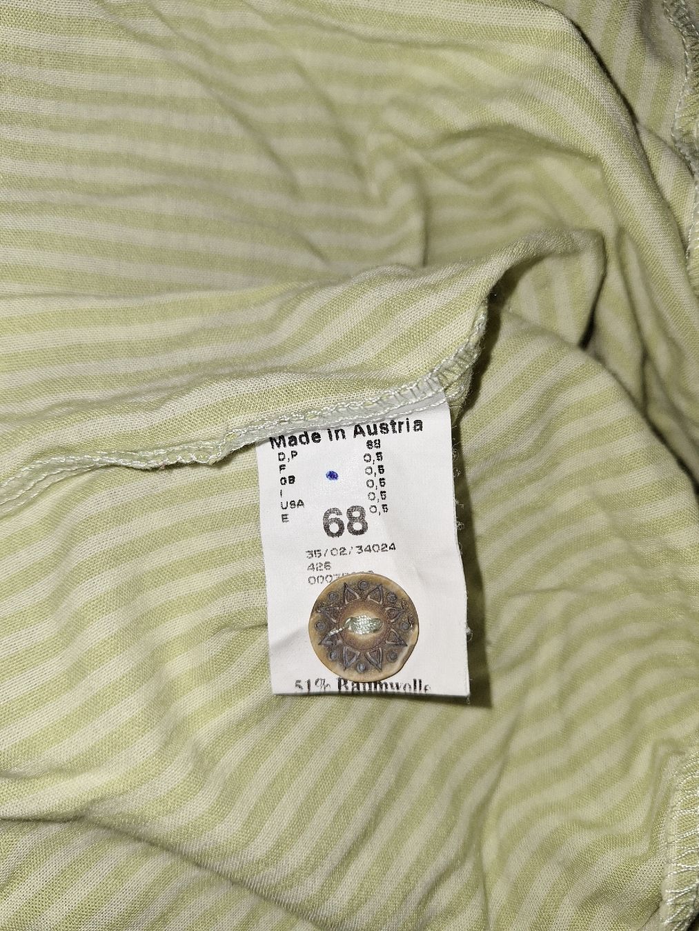 Camicie, Top & T-shirt: Giesswein Mädchenbluse hellgrün gestreift Gr. 68 – Usato da Winterthur venduto da mel_65g9 3