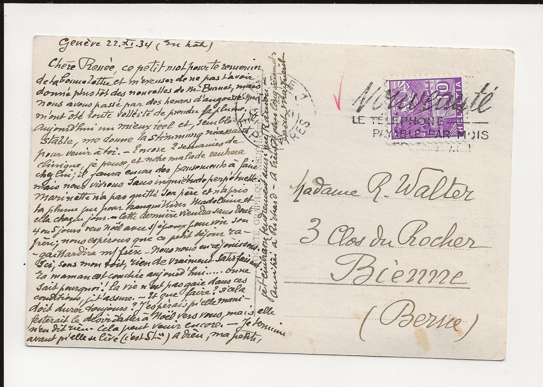 Cartoline postali: AK 1934 Zermatt Winkelmatten Kapelle – Usato da Greifensee venduto da 315WDO 1