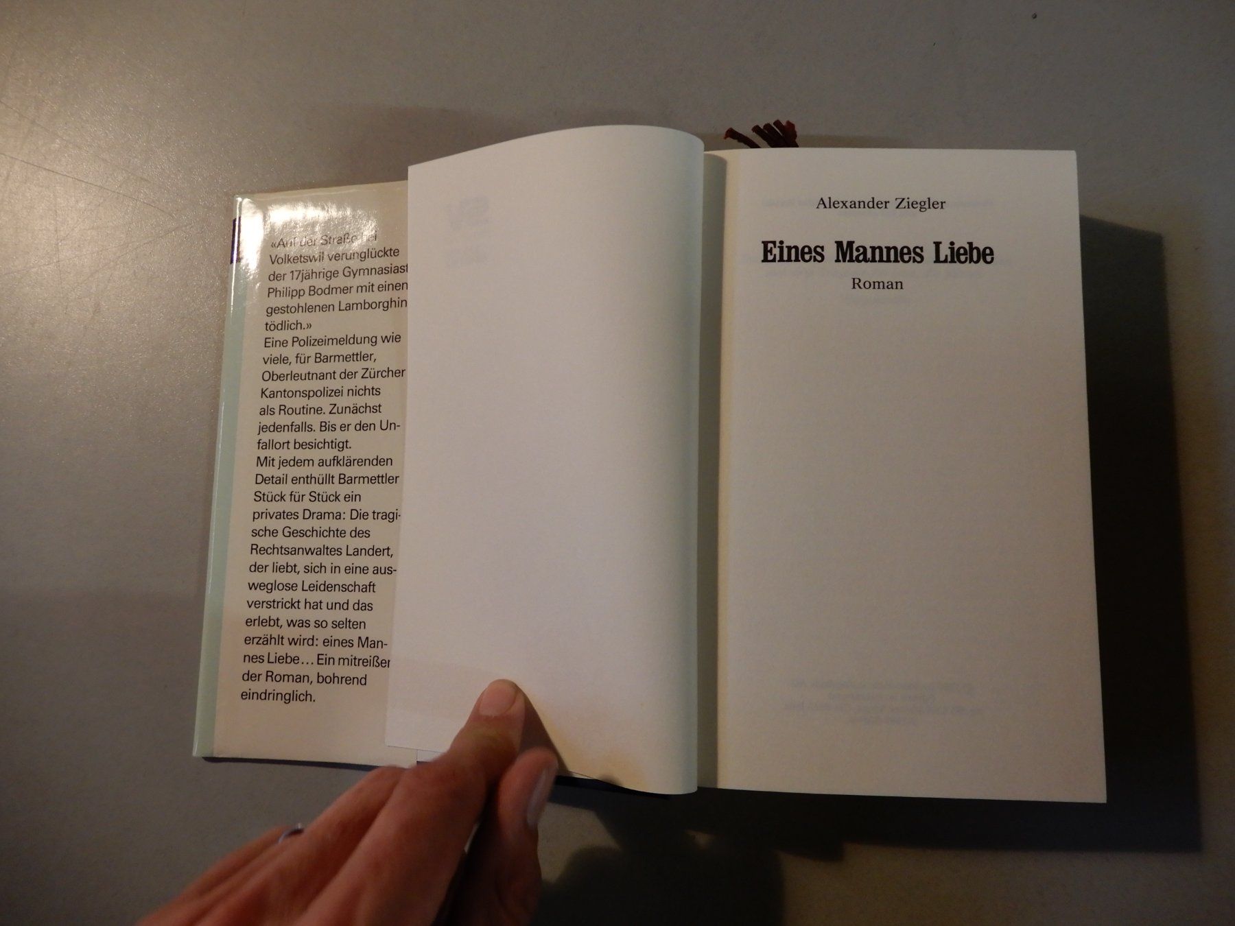 Libri: Alexander Ziegler: Eines Mannes Liebe - Roman – Usato da Erstfeld venduto da Mario_boe0 1