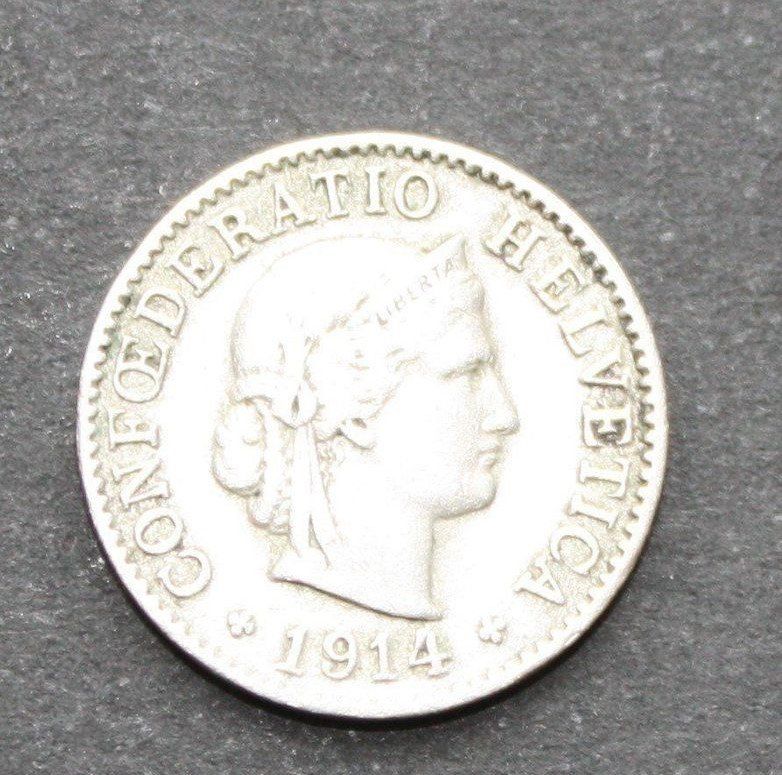 Tutti le monete: 5 Rappen - 1914 – Usato da Wettingen venduto da Licht08