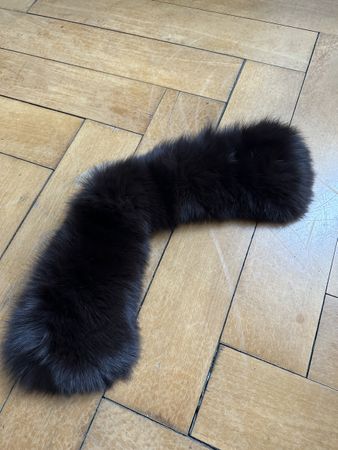 Pelzkragen dunkelbraun Echtfell ca 50 cm Länge