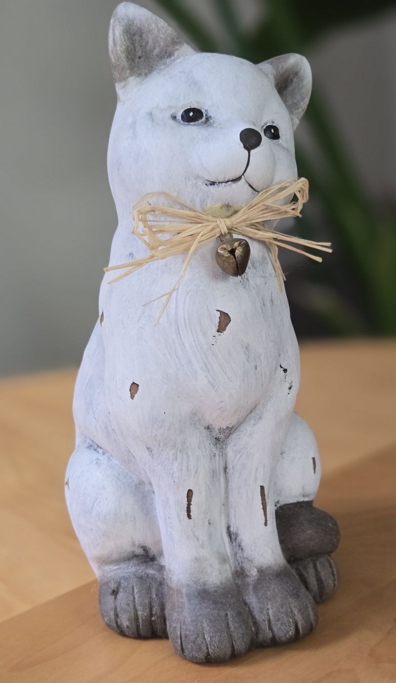 Statuette: Deko Katze Shabby Chic mit Glöckchen – Usato da Rheinsulz venduto da Gilea 4