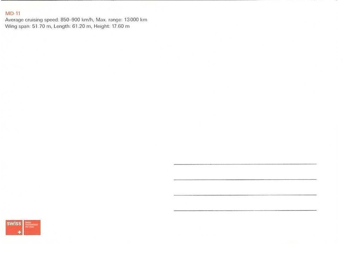 Cartoline postali: SWISS  ✈ MD-11 – Nuovo (secondo la descrizione) da Humlikon venduto da GX30 1