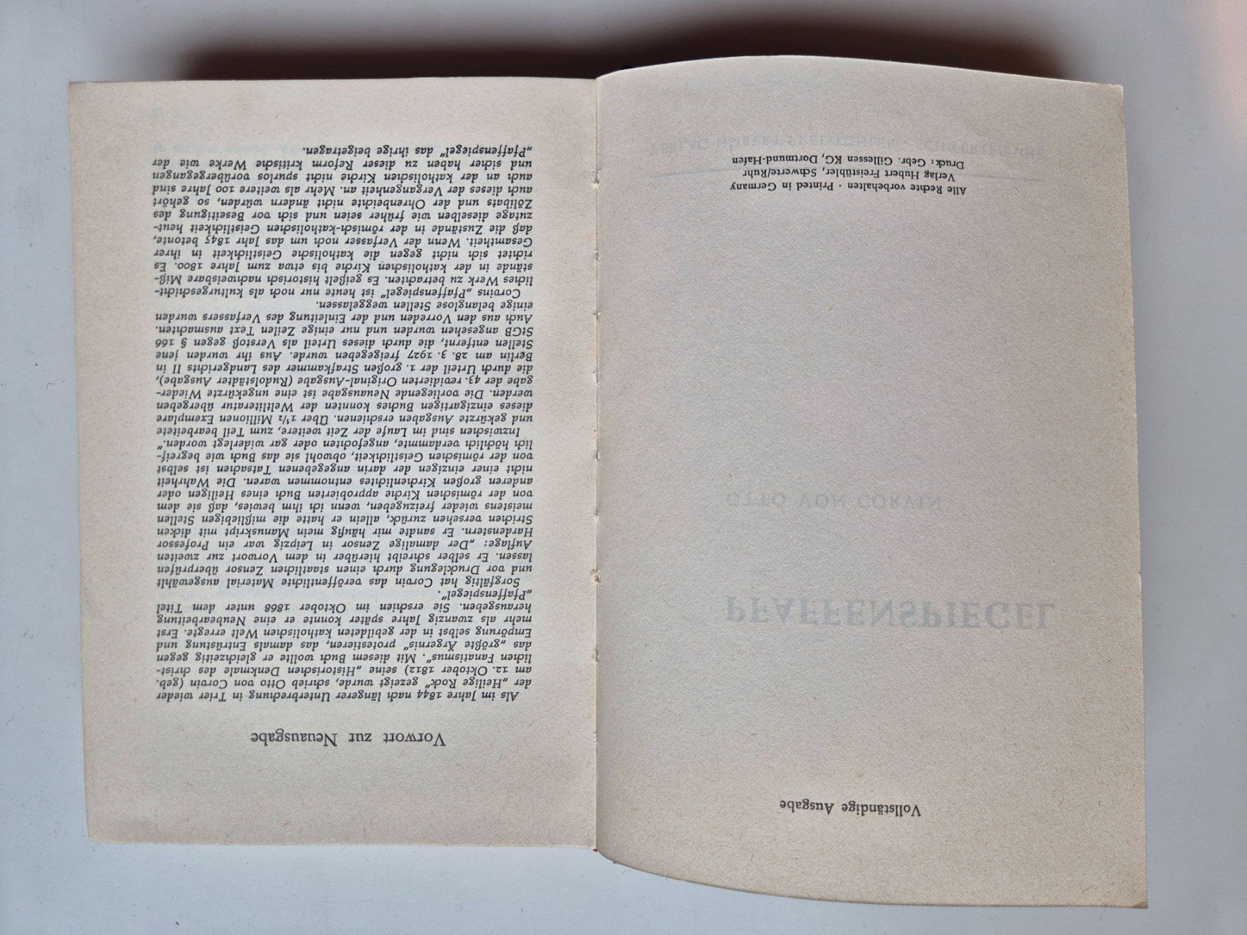 Bücher: Pfaffen Spiegel   /    Otto von Corvin   - – Gebraucht aus Niederweningen von Obson 1