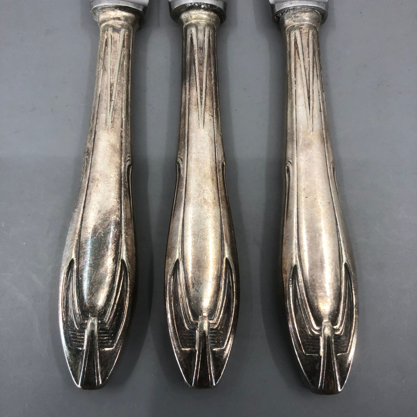 Zwilling Besteck: 3 Dessertmesser versilbert Art Deco Zwilling – Gebraucht aus Basel von Tiabeanie 2