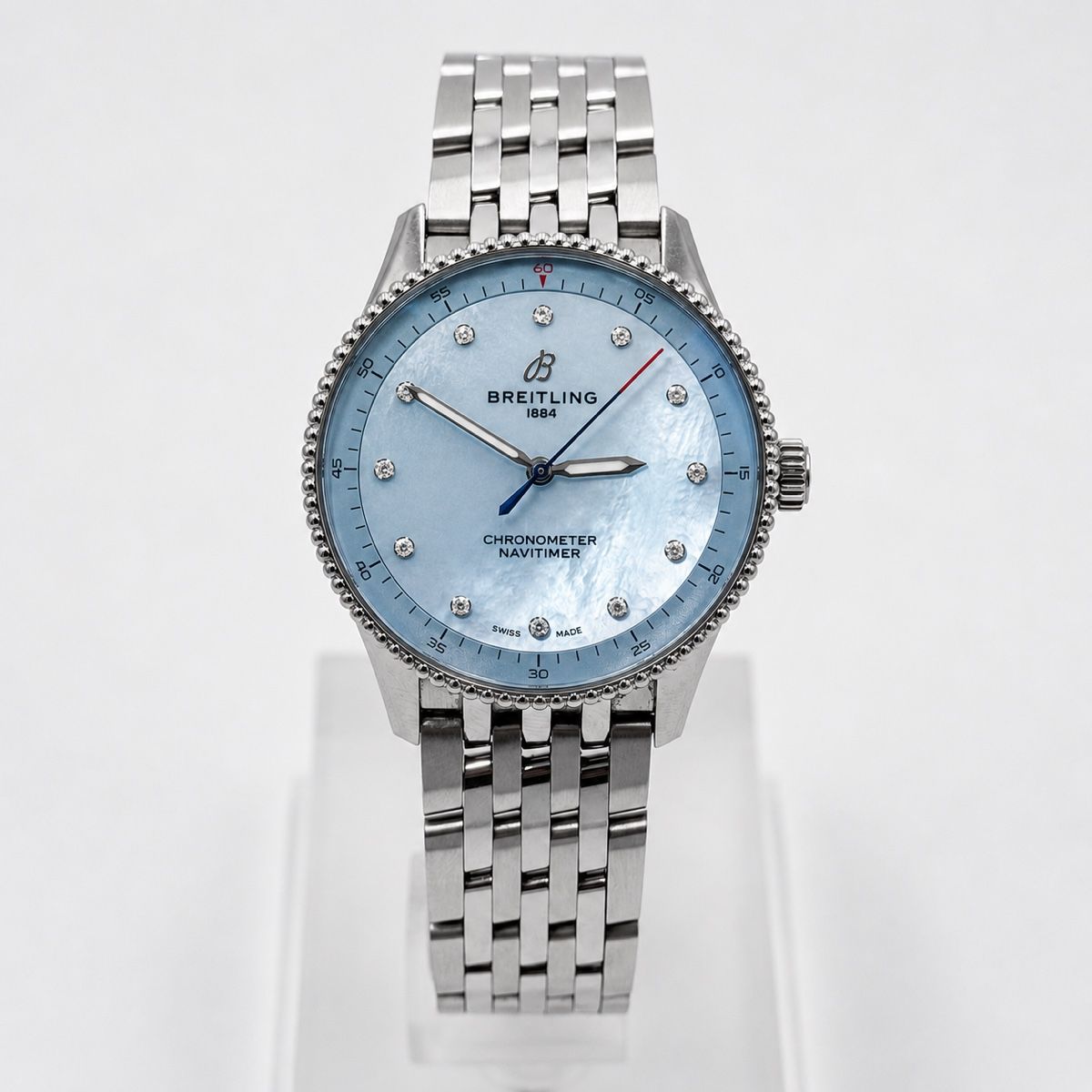 Breitling Orologi: Breitling Navitimer 32mm Stahl - Full Set 2023 + Quitting  – Usato da Wil SG venduto da rappwatches 1