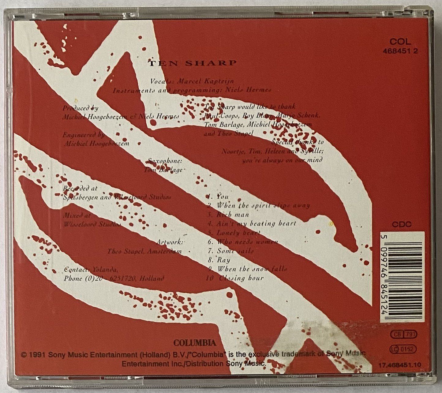 CD: Ten Sharp, Under The Water-Line – Usato da Flums venduto da Asquillo 1