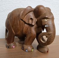 Holz Elefant Figur mit Schmucksteinen 🐘✨