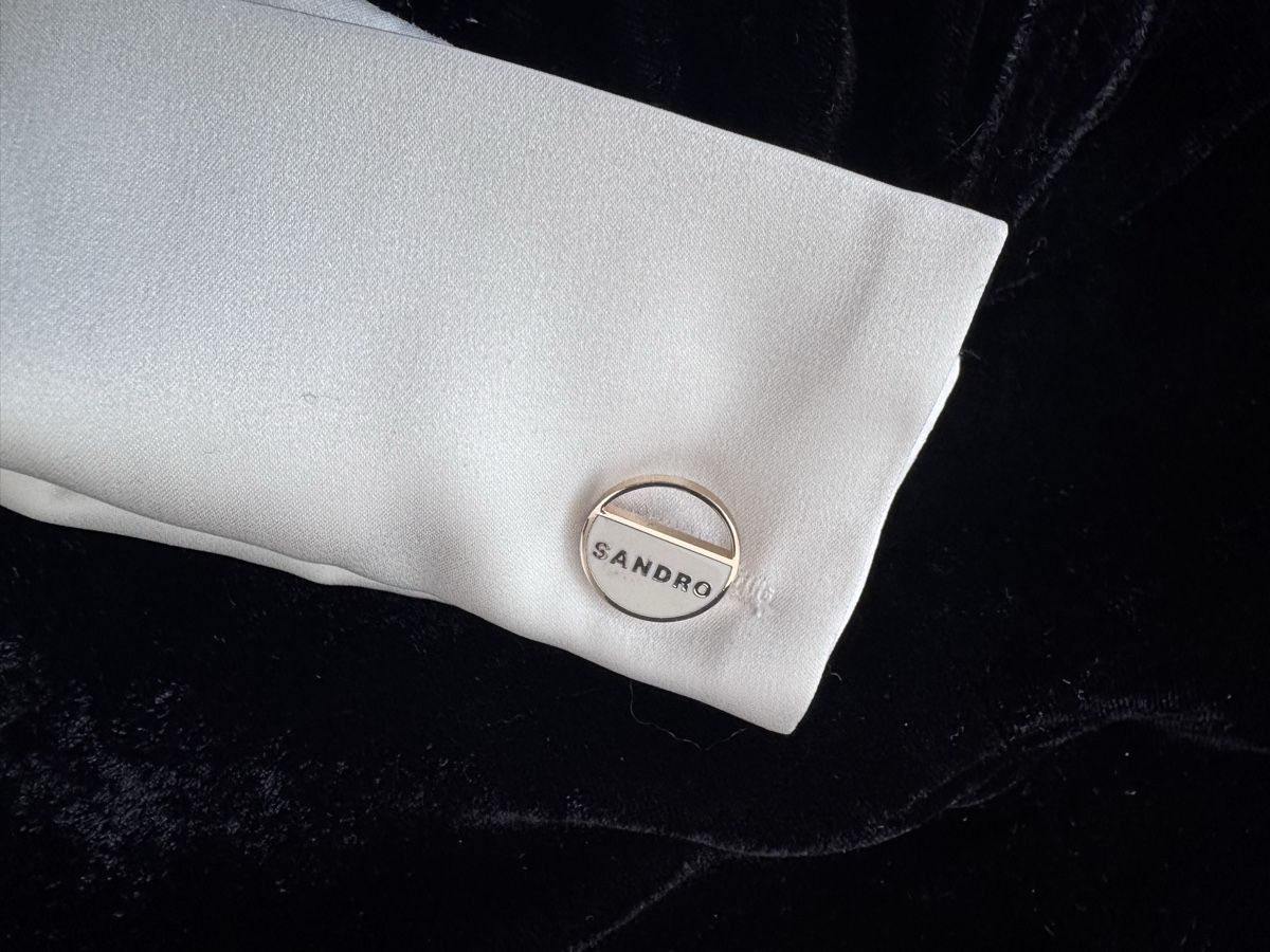 Sandro Vestiti: Sandro Paris Samtkleid schwarz weiss Gr. 36 – Usato da Winterthur venduto da Nadine81 1