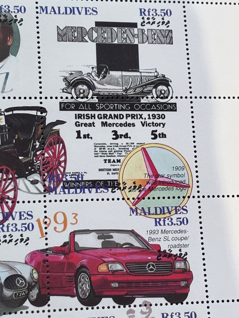 Tutti i francobolli: Mercedes-Benz Briefmarken Sammlung, Malediven – Nuovo e nell'imballaggio originale da Zürich venduto da engebrunau 1