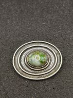 Art Deko 800er Silber Brosche mit Natur Türkis um 1930j Top