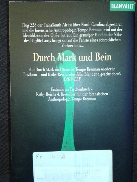 Libri: KATHY   REICHS Durch Mark und Bein – Usato da Basel venduto da Alacant 2
