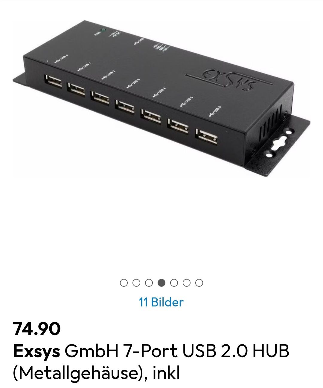 Hub & Switch: Exsys GmbH 7-Port USB 2.0 HUB – Usato da Pfäffikon ZH venduto da toolio 1