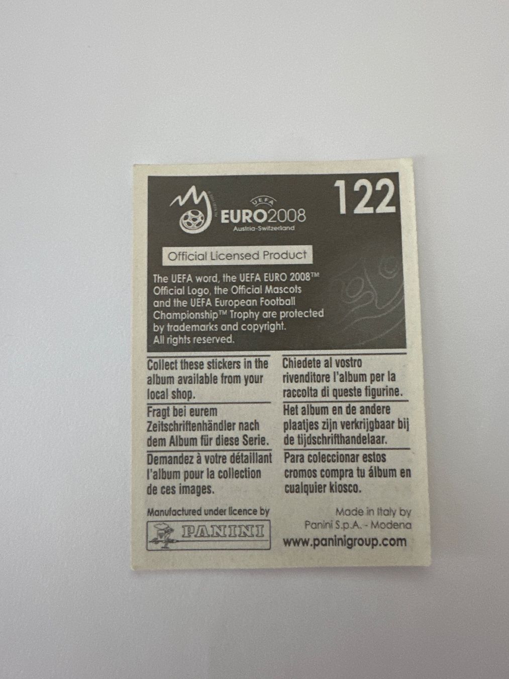 Panini Sammelbilder & Trading cards: Panini UEFA EM 2008 Sticker - Nr. 122 – Gebraucht aus Sulz AG von DealWerk 1
