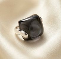 Moderner Silber Ring 925 mit Bergkristall  - Neu