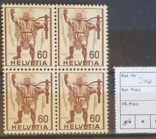 W) 244, Historische Bilder Tell im 4-Block postfrisch Kt 100