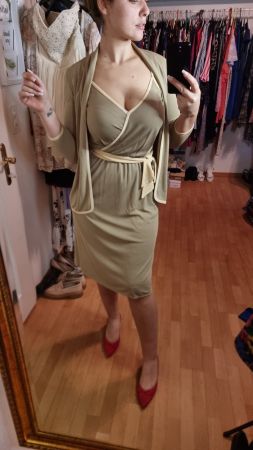 Vintages Elegantes kleid mit Jäckchen, Gr. 38/40