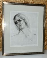 Radierung, Portrait Rudolf Nureyev von Ilse Voigt  (ID M214)