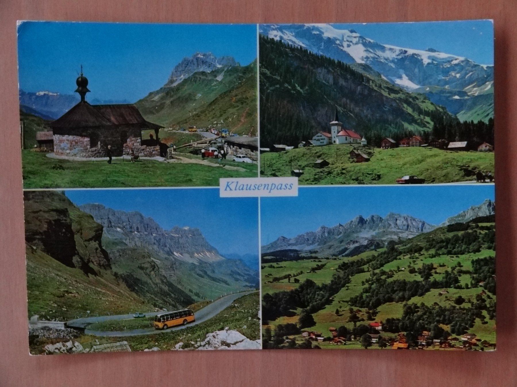Cartoline postali: Klausenpass 4 images - 1977 – Usato da St Léonard venduto da Riglin