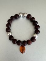 Vintage-Armband: Silber, Holz und Bernstein