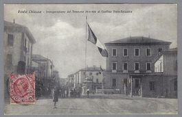 1927, CHIASSO, CONFINE, INAUGURAZIONE DEL PENNONE 29.8.26 R!