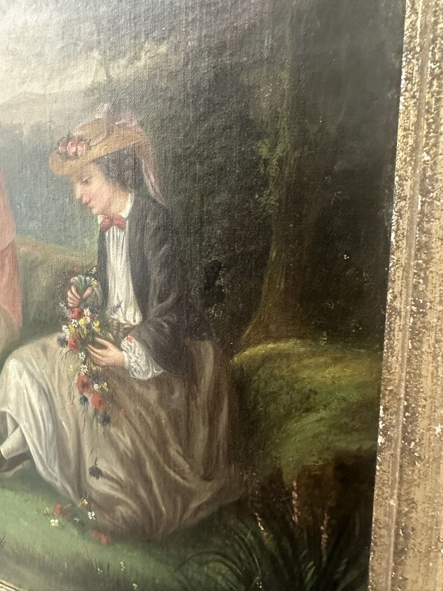 Dipinti: Antikes Gemälde Mädchen mit Blumen Natur 1862 – Usato da Ebikon venduto da Gaenggeliwaar 5