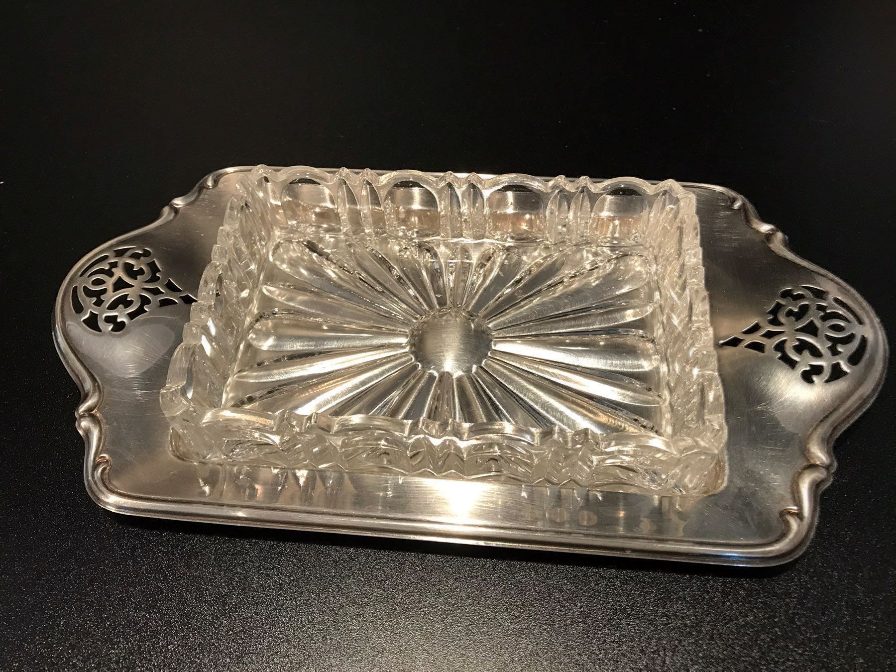 Piatti di portata: Alte Schale mit Glaseinsatz – Usato da Einsiedeln venduto da artgallery59