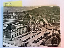 alte Ansichtskarte Luzern Bahnhof