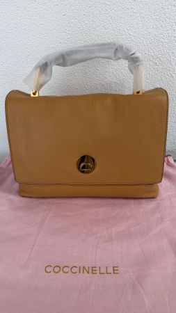 COCCINELLE Liya Ledertasche Henkeltasche Umhängetasche beige