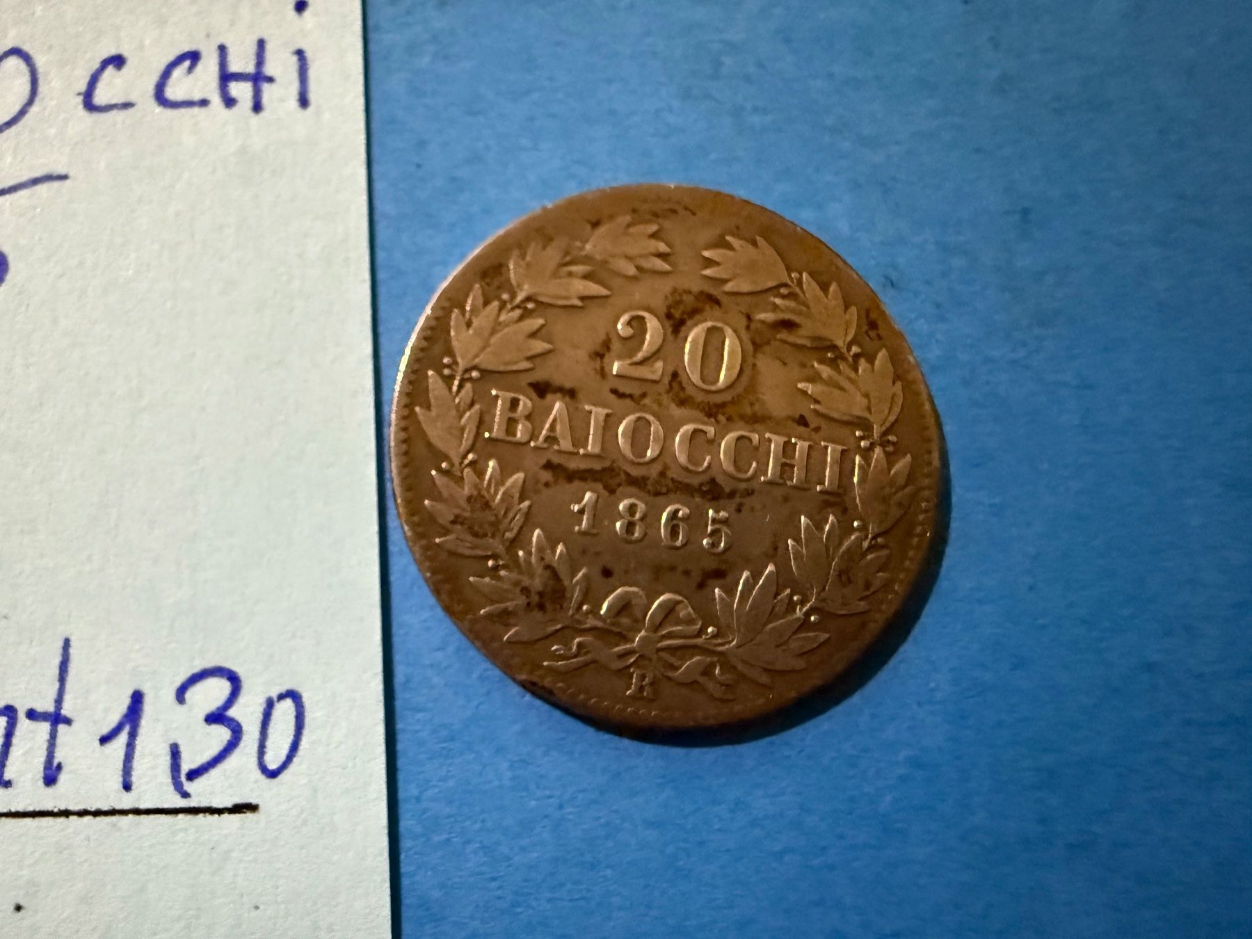 Tutti le monete: VATICAN : 20 BAIOCCHI 1865 - PIUS IX - ARGENT – Usato da genève venduto da GEnumist 2