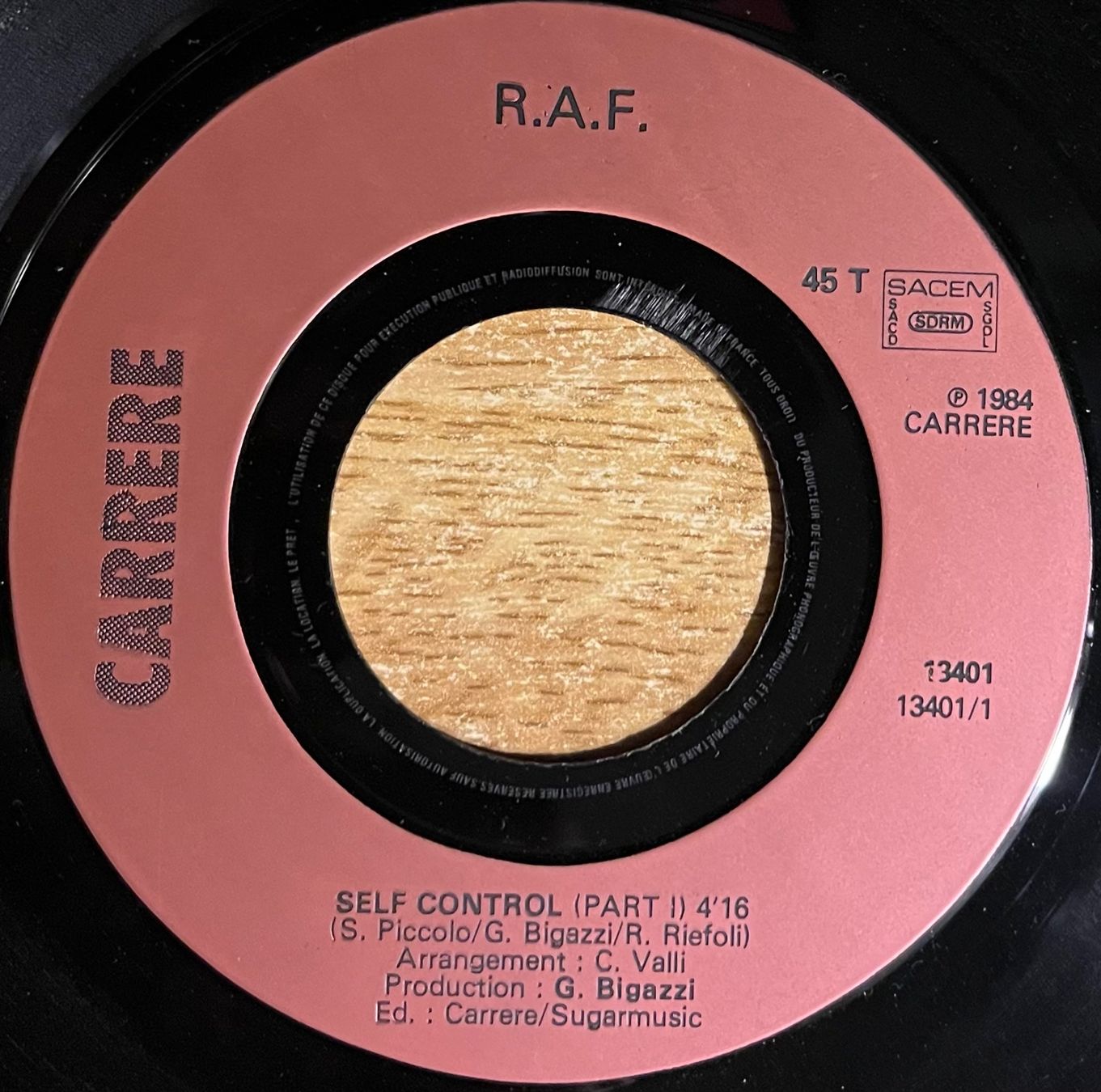 Vinyles: RAF - SELF CONTROL – D'occasion à Bussigny par vinyl-pas-cher 2