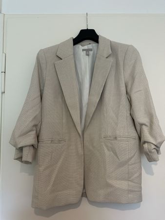 H&M Blazer, Gr. 42 Beige strukturiert