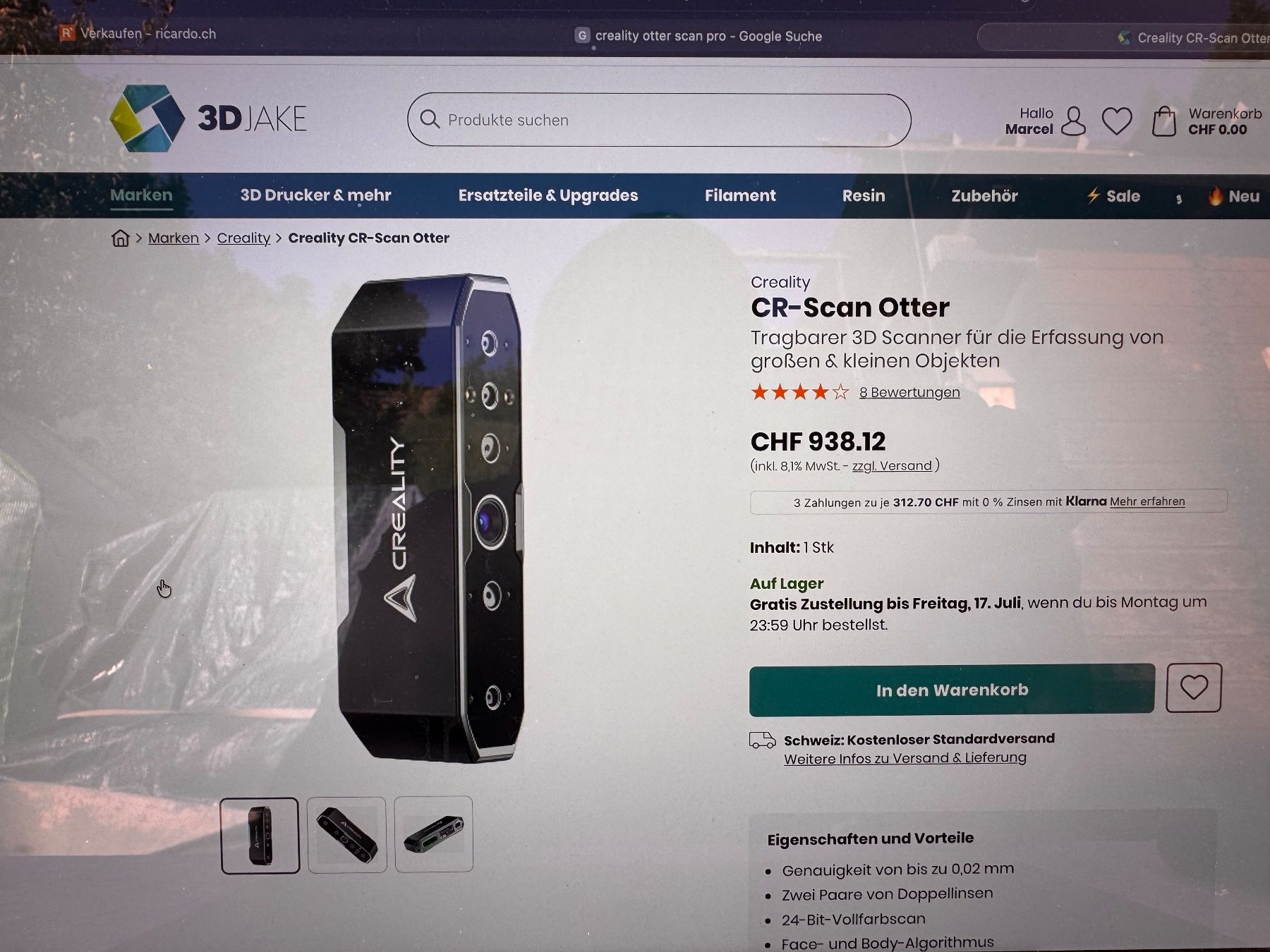 Creality Scanneurs: CREALITY Scan Otter mit Zusatz Marker – D'occasion à Bigenthal par Marcel990 4