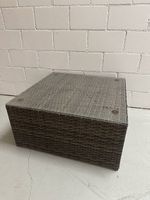 Poly Rattan Outdoor Table with Glass Top, 58×58×28cm
