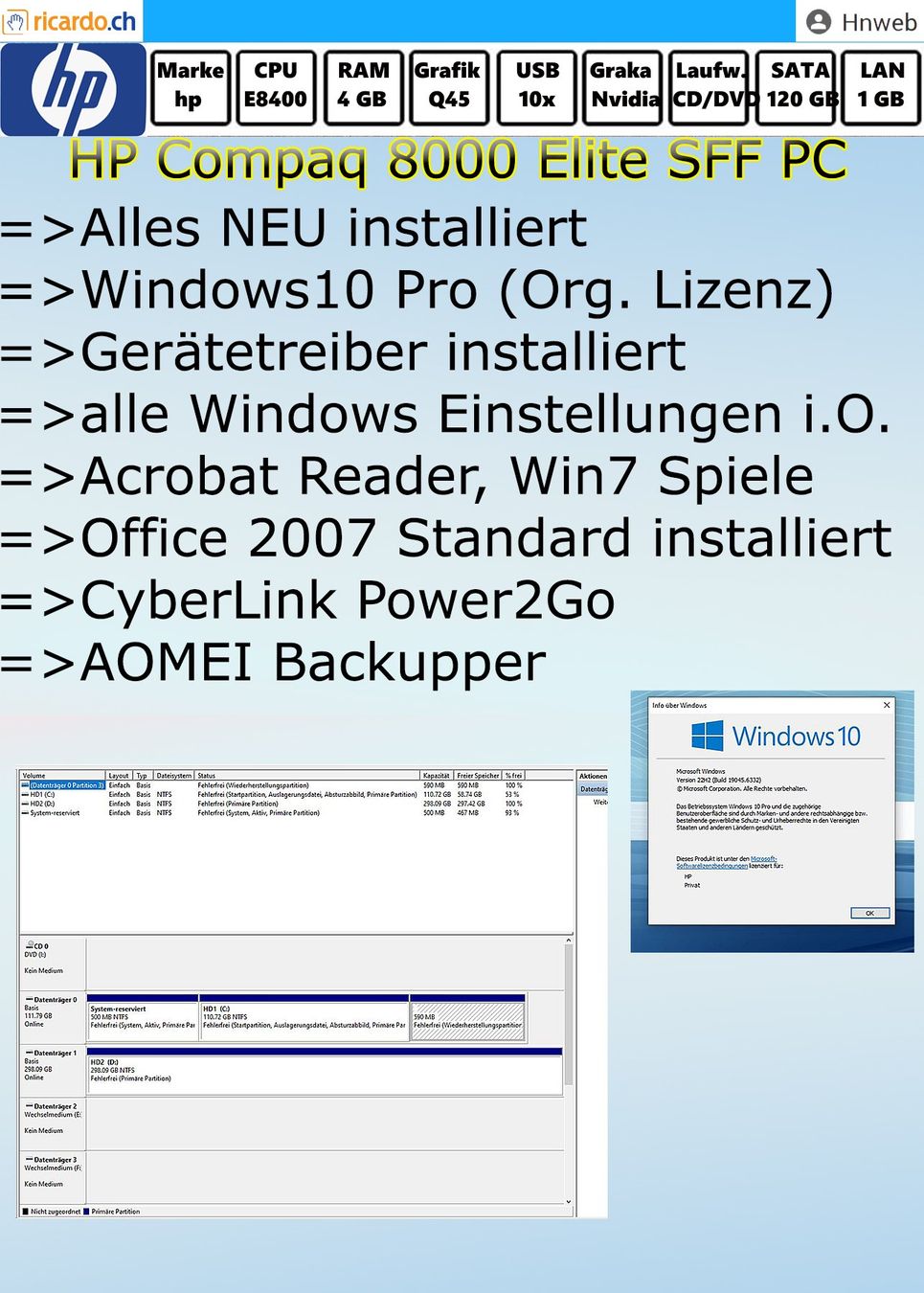 Hewlett Packard PC: PC HP Compaq 8000 Elite SFF PC – Usato da Kaisten venduto da Hnweb 7