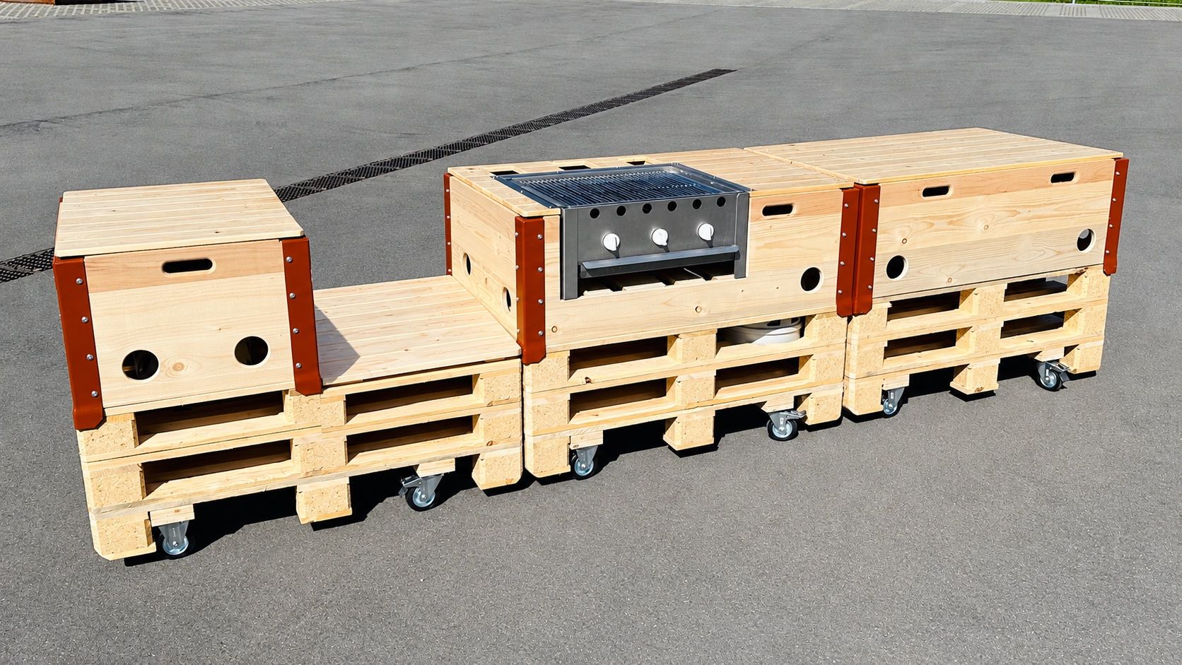 Cucine complete: Paletten Outdoor Küche – Usato da Alpnach Dorf venduto da RemLeoKucAlp70