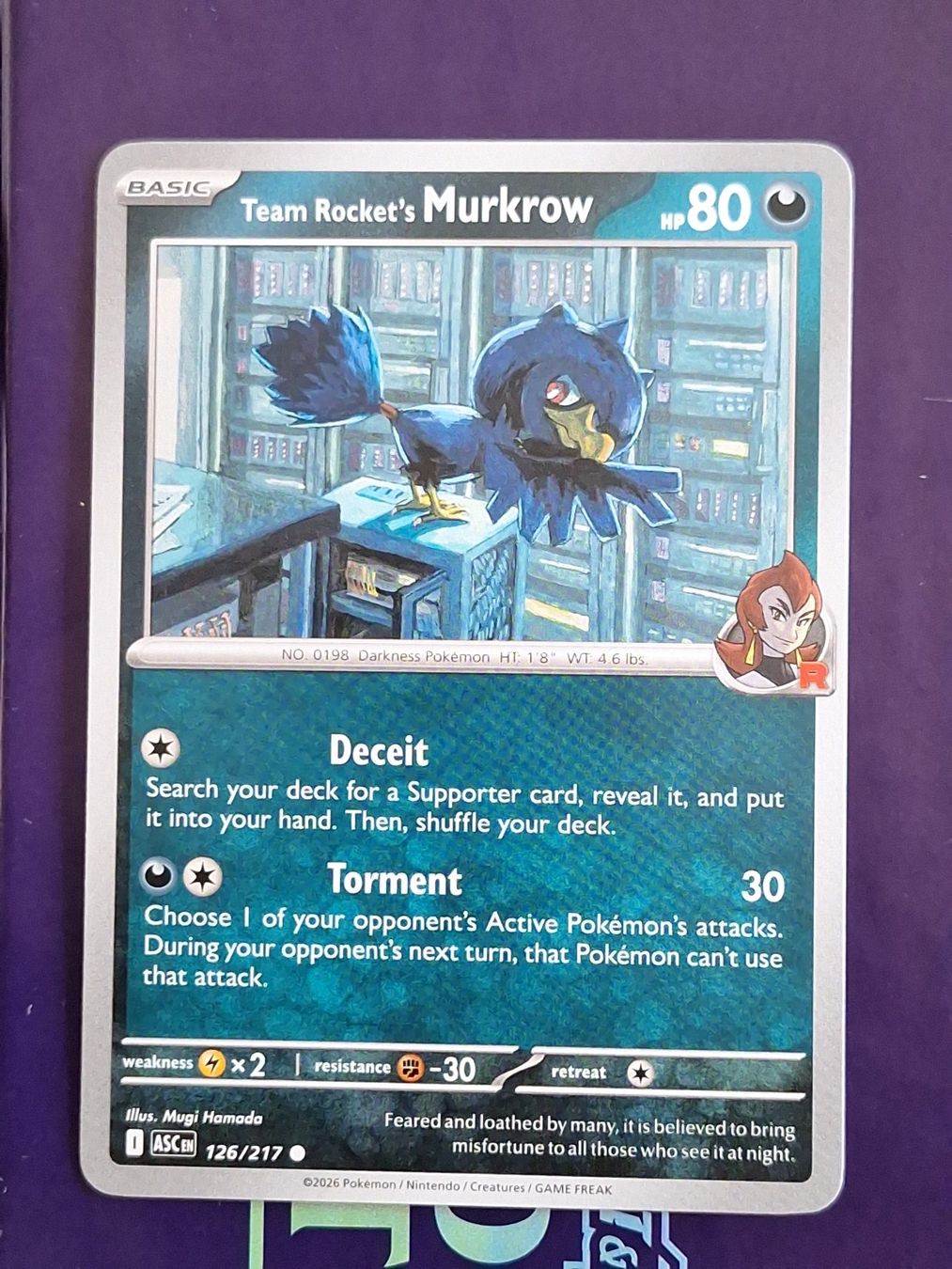 Pokémon Carte collezionabili: Team Rocket's Murkrow - Pokemon Ascended Heroes – Usato da Altstätten SG venduto da GGsGameshop