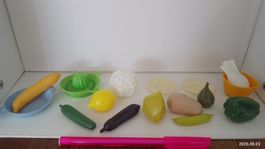 Vintage Kaufladen Plastik Gemüse Früchte Spielküche Set