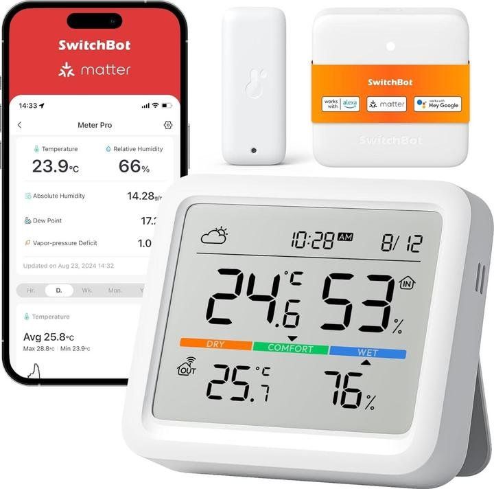 Misurare: SwitchBot Meter Pro inkl. Outdoor Sensor und Hub Mini – Nuovo (secondo la descrizione) da Meisterschwanden venduto da Soldi_88