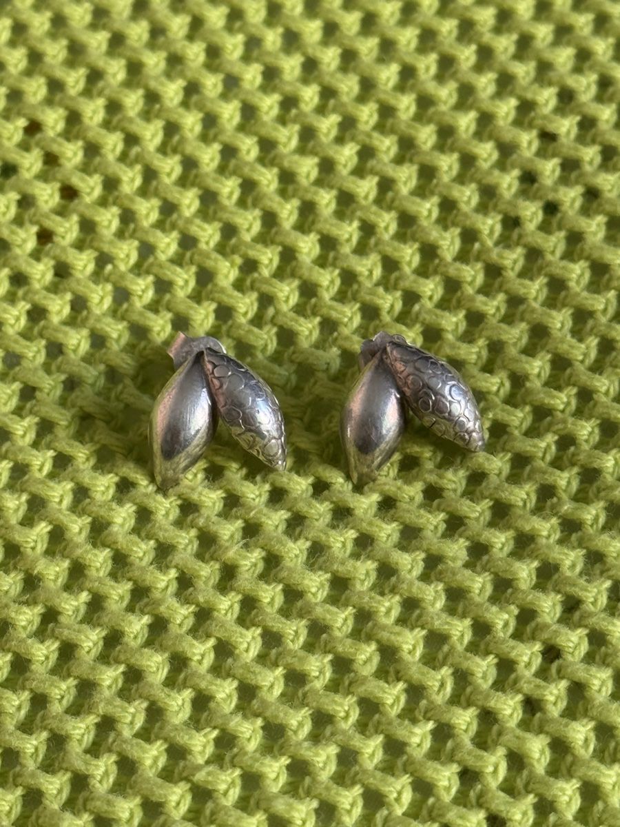 Boucles d'oreille: Ohrstecker Silber 950 Blattmuster - Neu – Neuf (Voir description) à Zürich par olalinda
