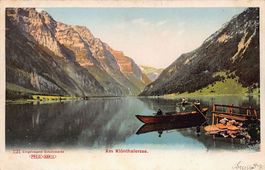 Am Klönthalersee, Preis-Karte, gelaufen 1904