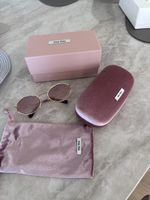 Miu Miu ovale Sonnenbrille MU 52YS goldfarben mit Etui