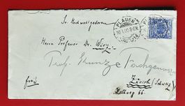 DEUTSCHLAND REICHSPOST PLAUEN SACHSEN ZÜRICH 1900